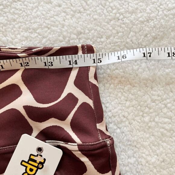Tipsy Elves Womens Leggings Size M Brown Giraffe Print High Rise NWT - Picture 8 of 11